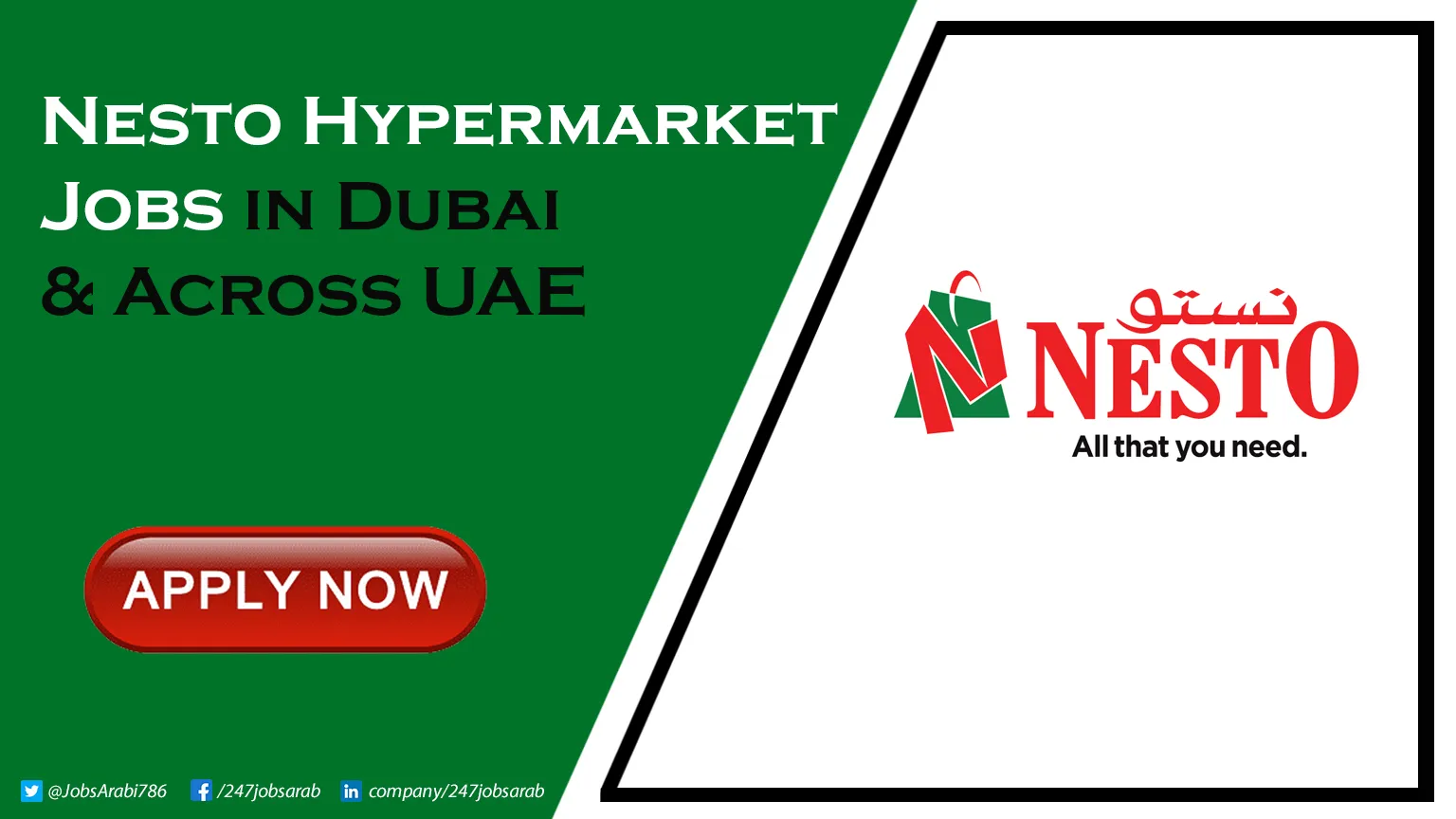 Nesto Hypermarket Jobs for Freshers in Sharjah & Across UAE Nesto Hypermarket Jobs