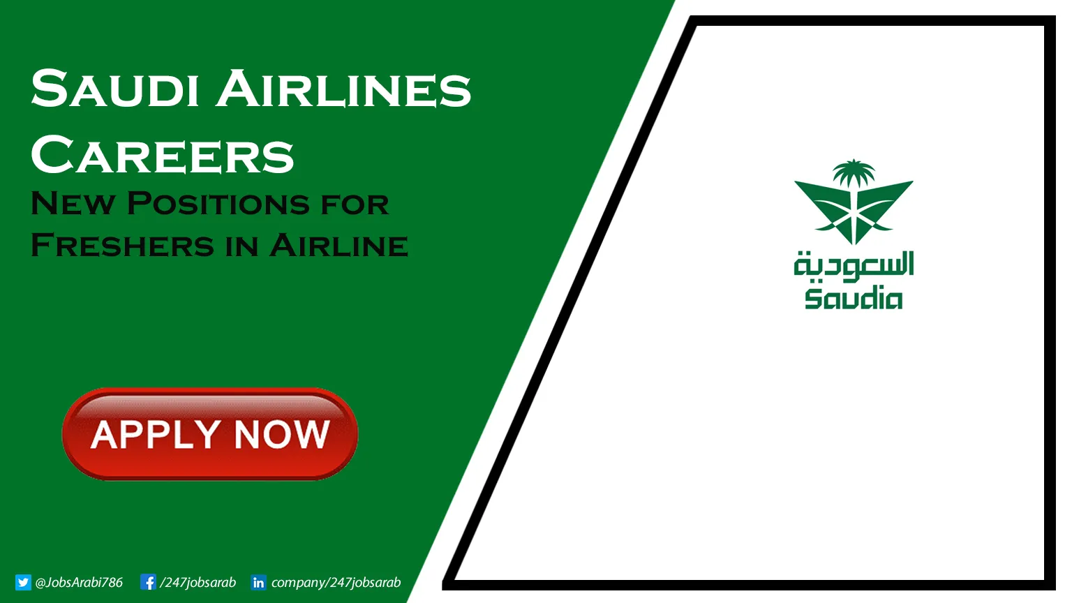 Saudi Airlines Careers for Freshers in Jeddah & Across Saudi Arabia Saudi Airlines Careers